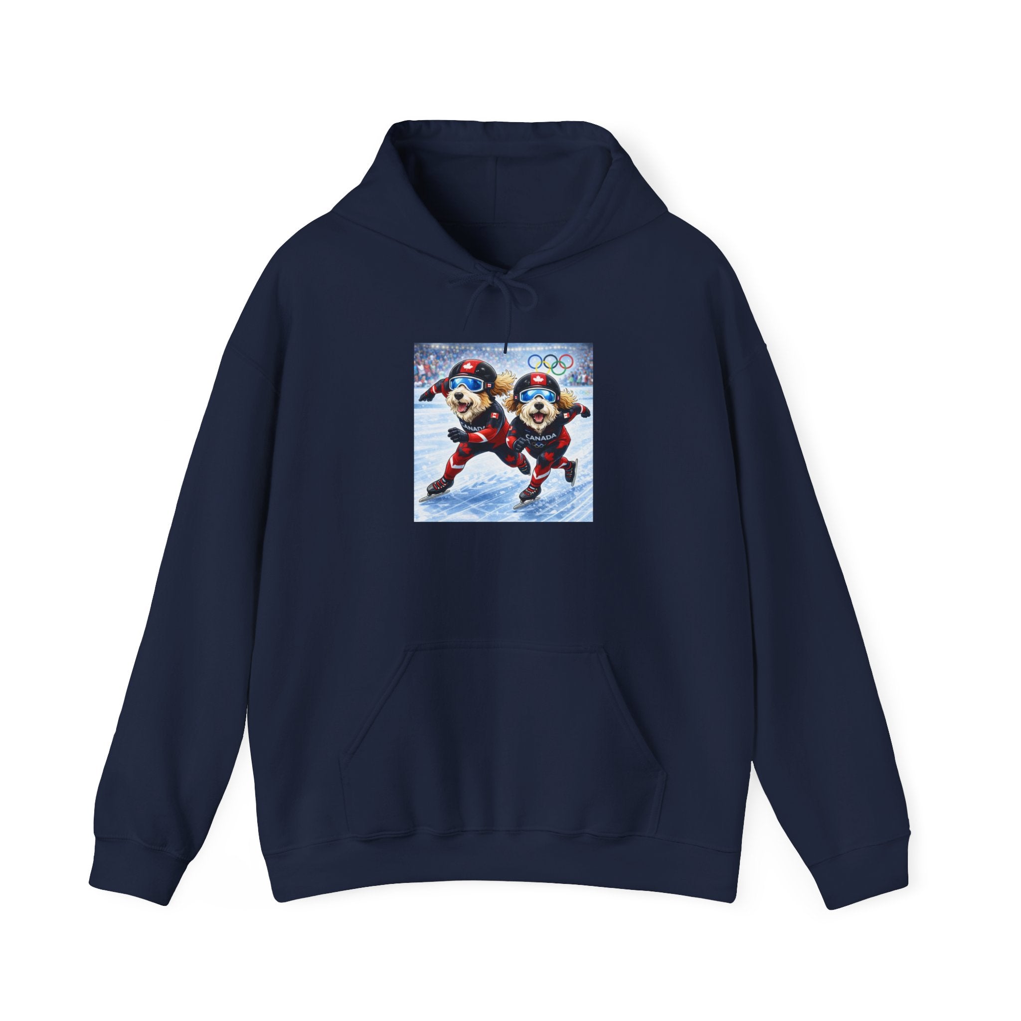 Skiing Cartoon Dogs Hoodie — Cute Winter Sports Pullover