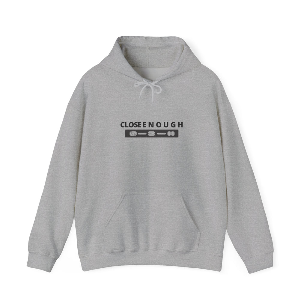 Close Enough Hoodie — Minimal Cassette Graphic Pullover