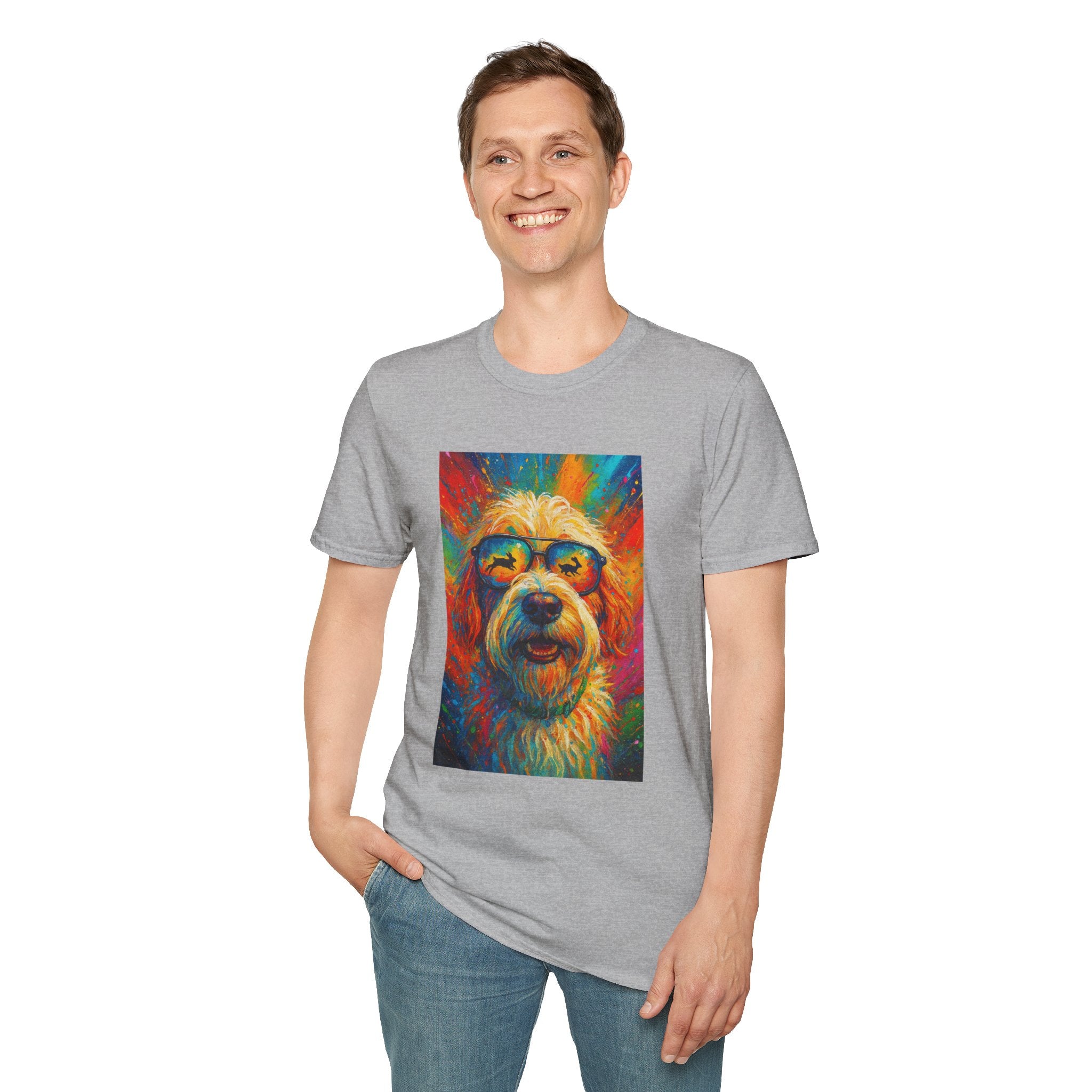 Colorful Retro Dog Portrait T-Shirt